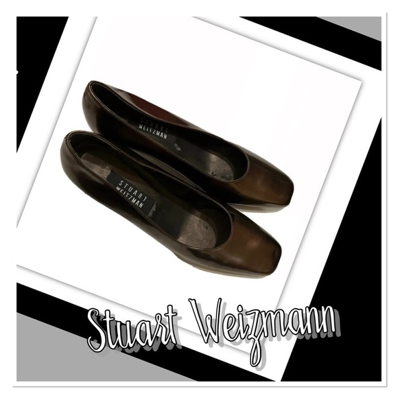 Stuart Weitzman Brown Patent Leather Platform Pumps Size 8.5B - Picture 2 of 7